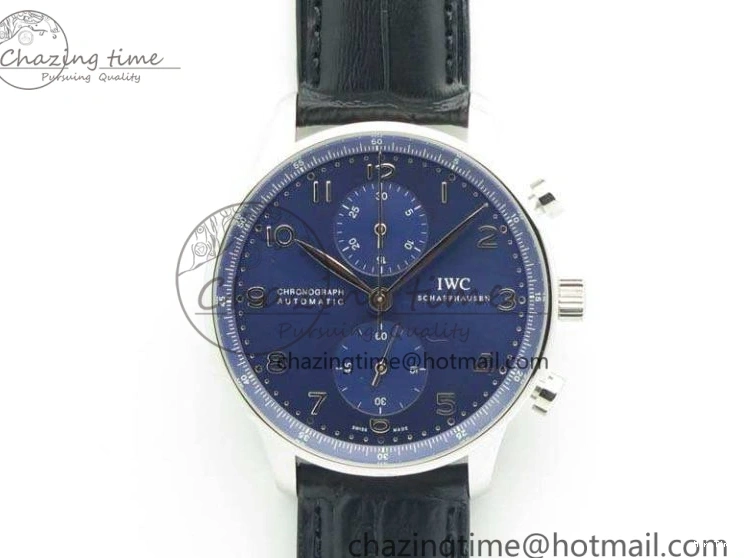 MIROTIME 0208 MoistureWicking Portuguese IW371491 ZF 1:1 Best Edition SS Blue Dial On Leather Strap A79350 (Slim Movement) V 7221